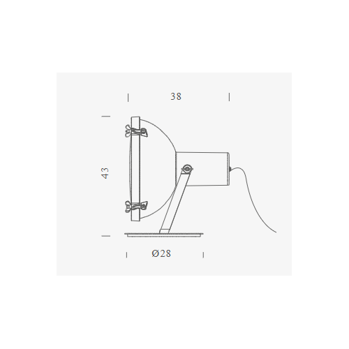 Nemo Projecteur 365 Floor, Design Le Corbusier, dimensioni