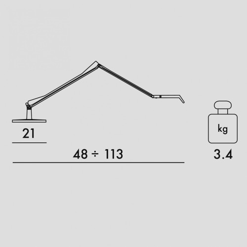 Kartell Aledin Tec Mat, Dimensioni