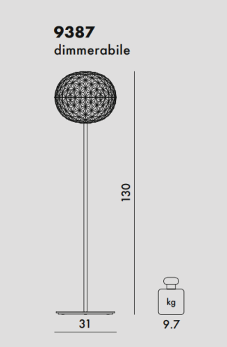 Kartell Planet Floor, 130cm, Dimensioni