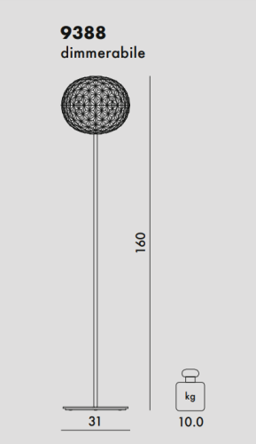 Kartell Planet Floor, 160cm, Dimensioni