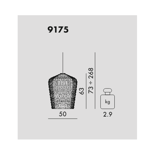 Kartell Kabuki Sospensione, Dimensioni