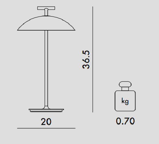 Kartell Mini Geen-a, Dimensioni
