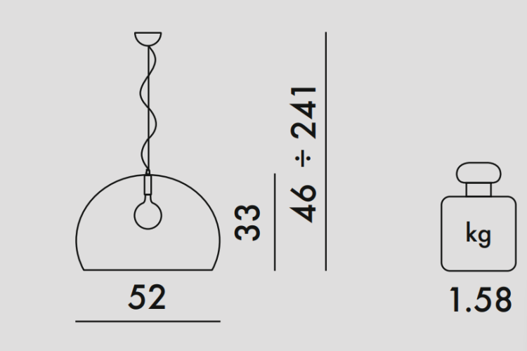 Kartell Fl/y Metal, dimensioni