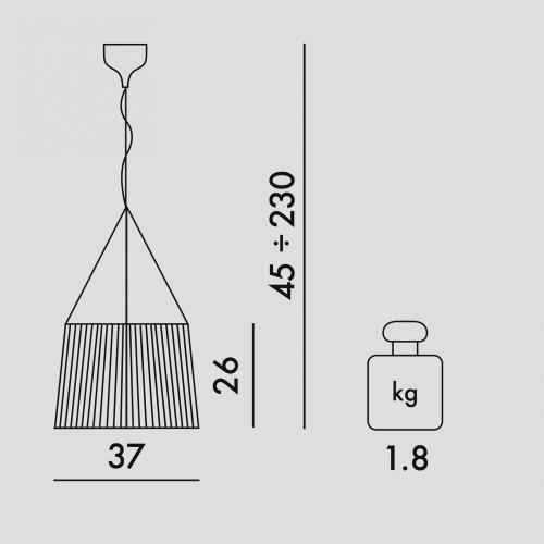 Kartell Gè Metal, dimensioni