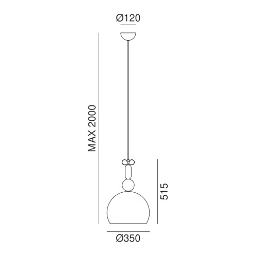 Il Fanale Bon Ton N1 ø35cm Suspension, Dimensioni