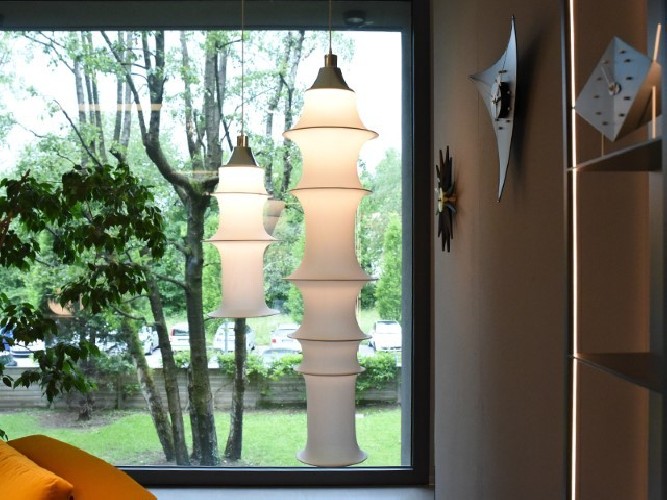 Artemide Falkland, sospensione da 165cm con quella da 53cm