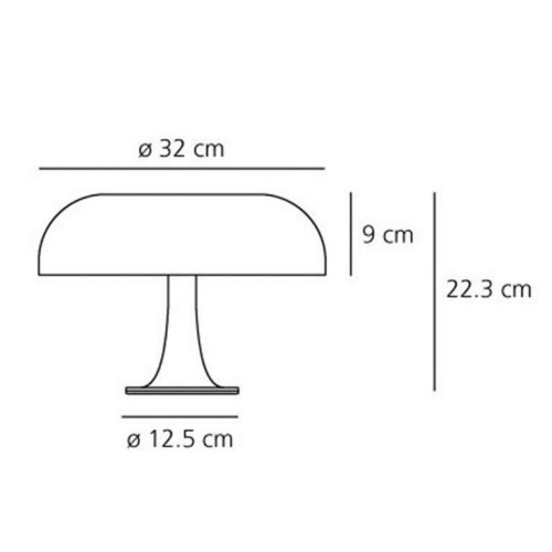 Artemide Nessino, dimensioni