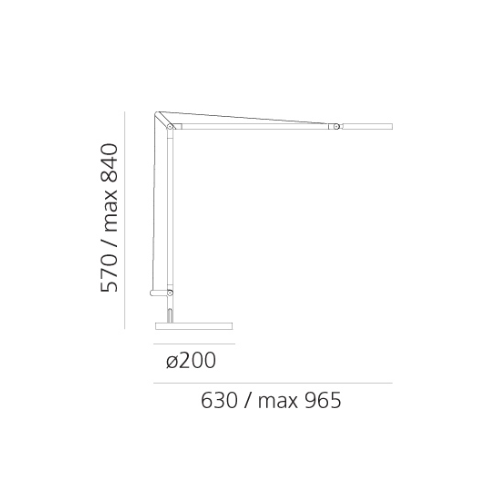 Artemide Demetra, tavolo; dimensioni