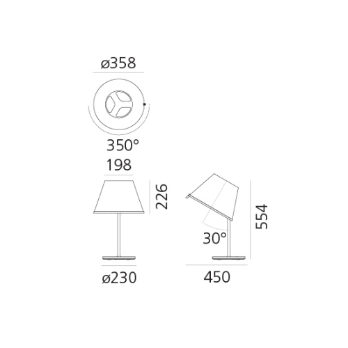 Artemide Choose, tavolo; dimensioni