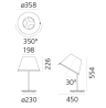 Artemide Choose, tavolo; dimensioni