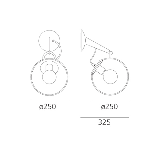 Artemide Miconos, parete; dimensioni