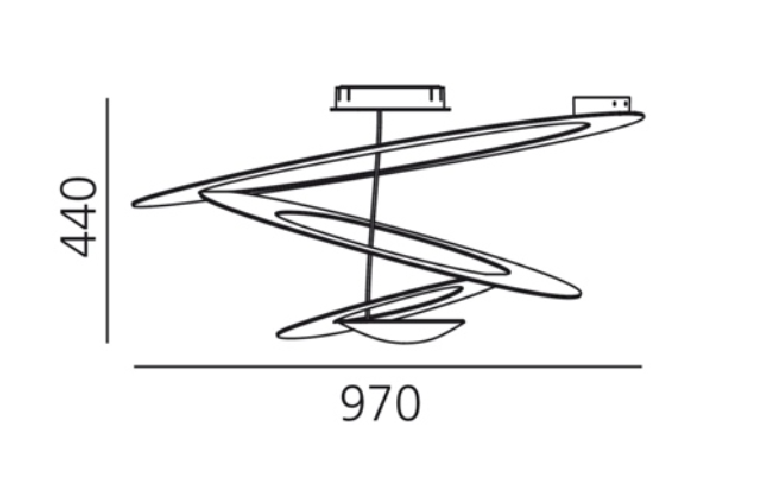 Artemide Pirce LED, soffitto; dimensioni