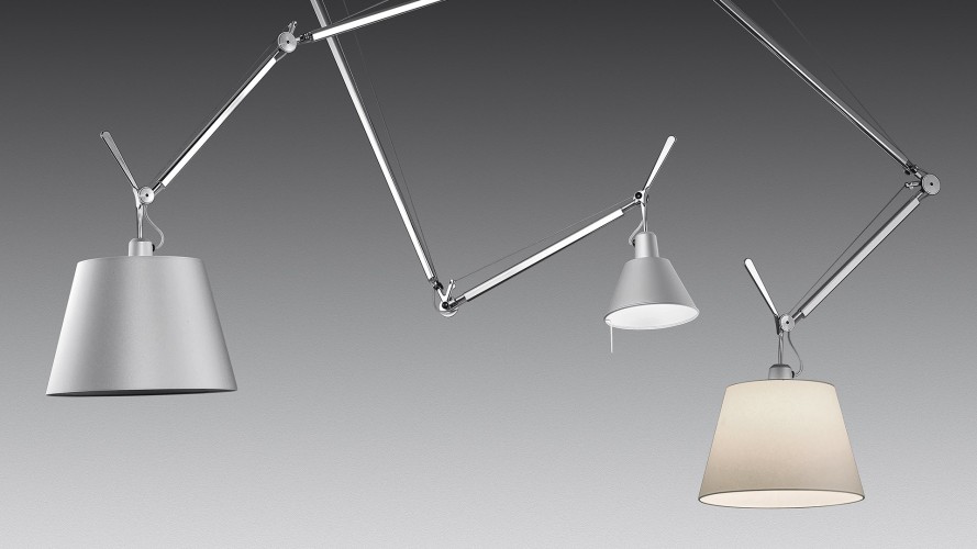 Artemide Tolomeo Decentrata, sospensione; varianti