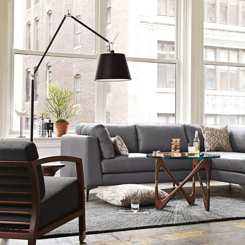 Artemide Tolomeo Mega Floor ON-OFF, tessuto nero