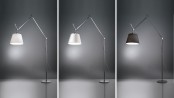 Artemide Tolomeo Mega Floor ON-OFF, tessuto nero; varianti