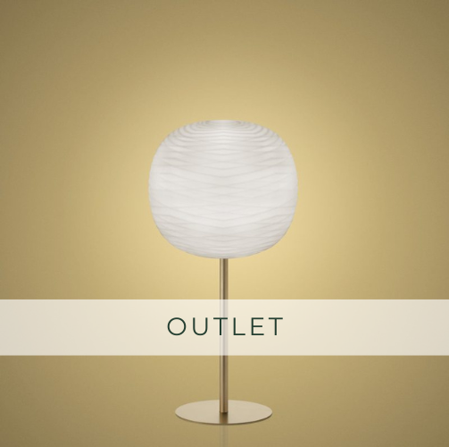Foscarini Gem Tavolo, Alta, Oro/Bianco