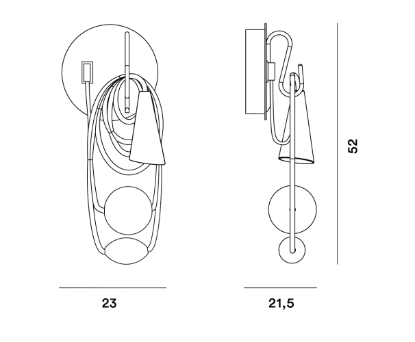 Foscarini Filo Amethyst Queen; dimensioni